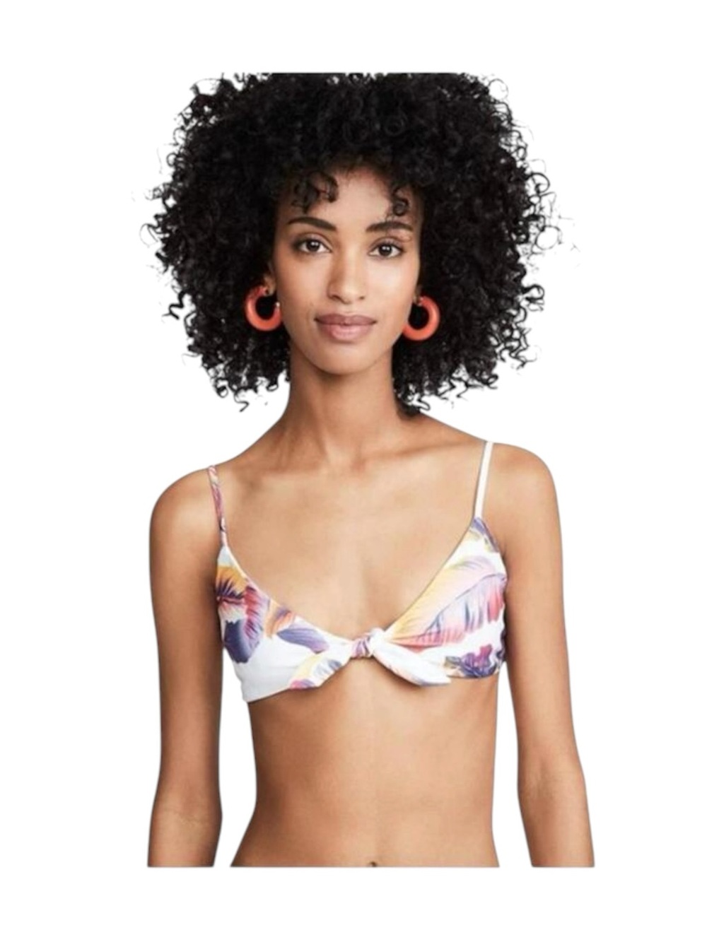 new L*Space ⚘ Flashback Bikini Swim Top ⚘ Sunset Palm / White Reversible ⚘ Large